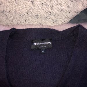 Purple emporio Armani button-up sweater